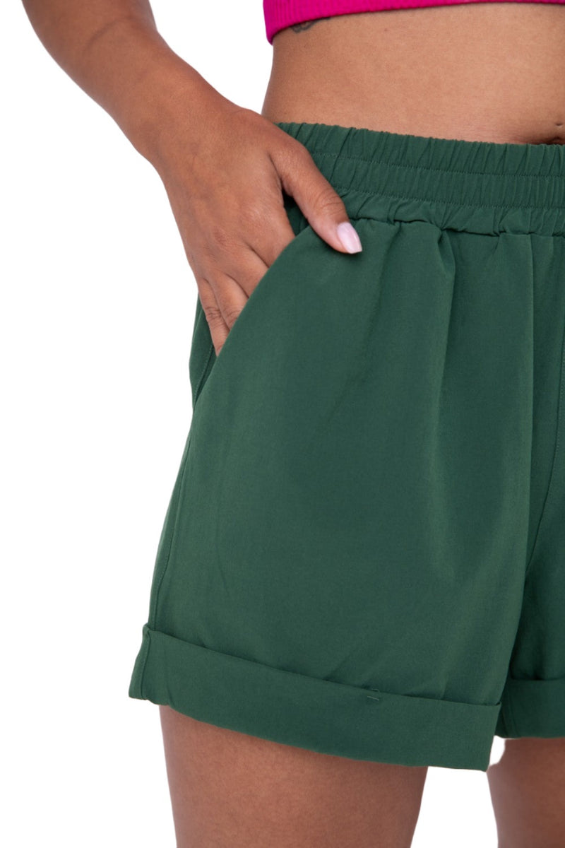 Mono B High Waist Cuffed Casual Shorts AP-A1230