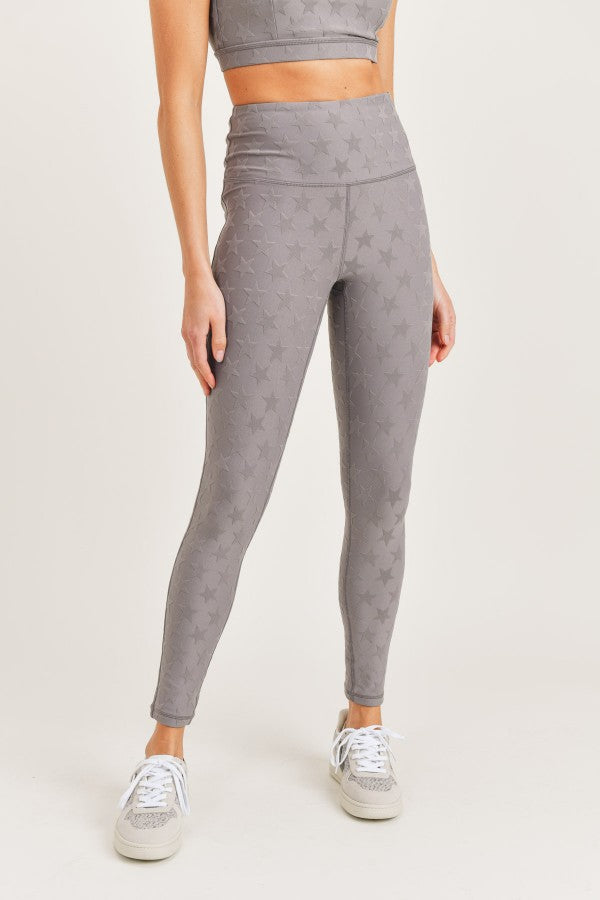 Mono B Aspen Print Athletic Leggings (Small) Gray at  Women's Clothing  store