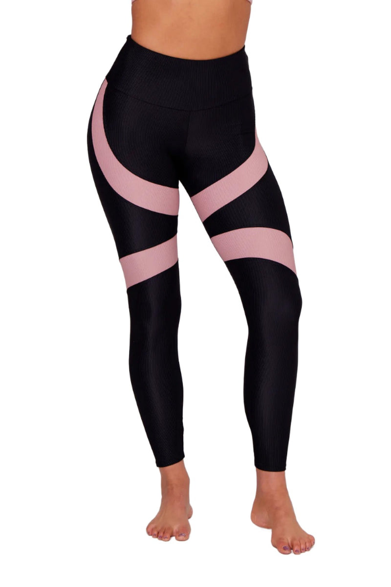 Onzie Flow Cadence Legging 2274 - Antique Rose Combo - Front View