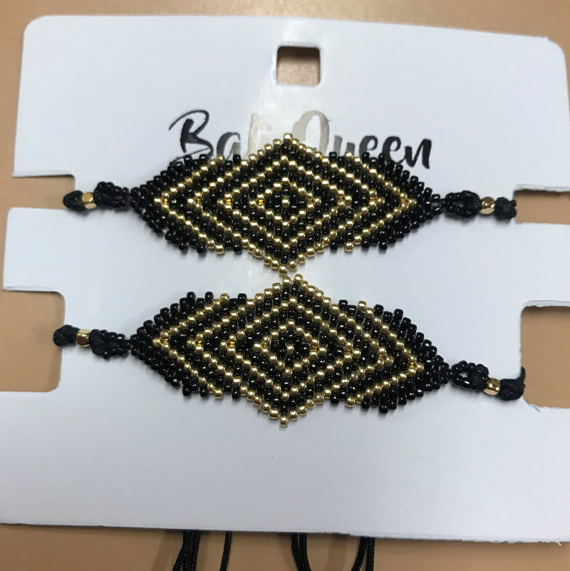 Bali Queen Seed Bead Friendship Bracelet - Bronze/Gold 