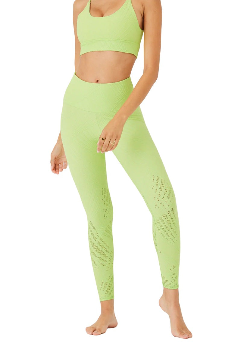 Onzie Selenite 7/8 Midi Legging 2083 - Mint Butterfly - Front View