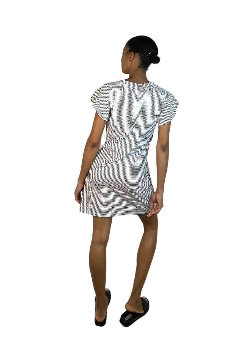 TLA Petite Striped Flutter Sleeve Dress