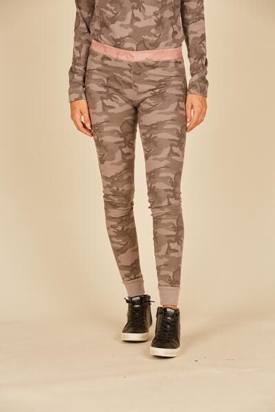 Vintage Havana Thermal Lounge Pant VH8940 - Grey/Pink Camo - front view