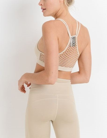 Mono B Seamless Open Back Top AT1961 - Nude - front view