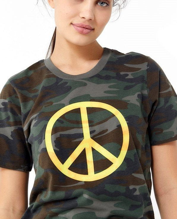 Truly Madly Deeply Camo Peace Tee - front alt view