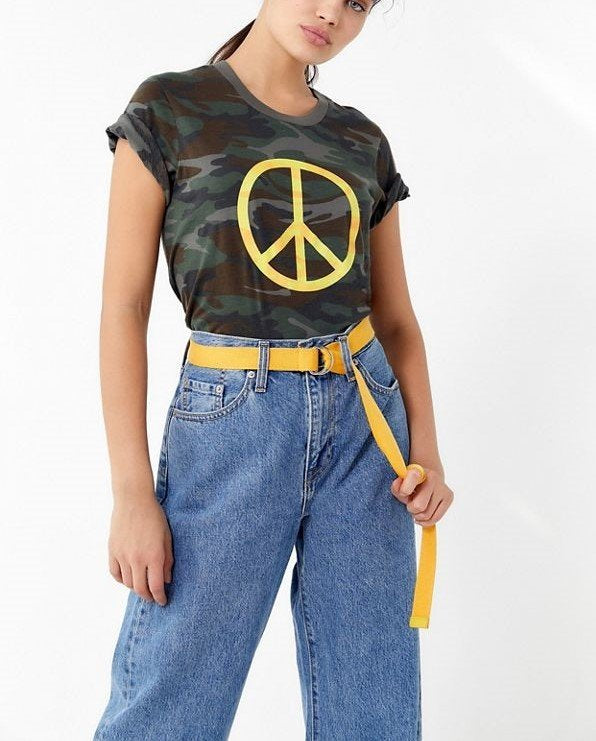Truly Madly Deeply Camo Peace Tee - front alt view 1