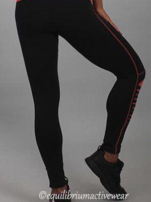 Equilibrium Activewear Sliced legging L749 Watermelon - Black -  rear  view