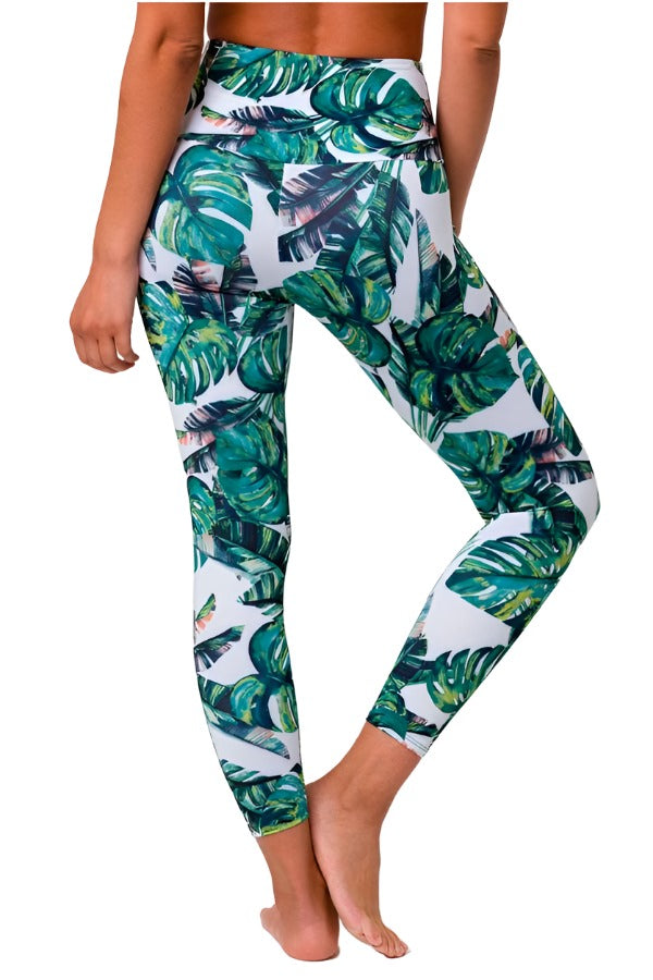Onzie Flow Highrise Basic Midi 2029 and Plus - Tropics - Back View