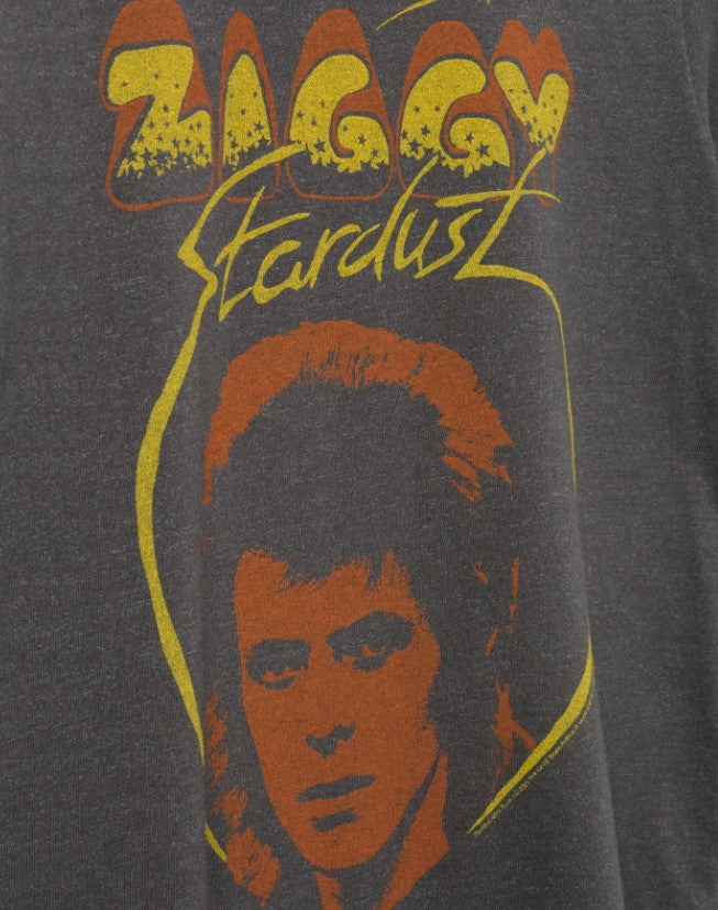 Ziggy Stardust in Vintage Black Rock and Roll Tee Shirt by Junk Food