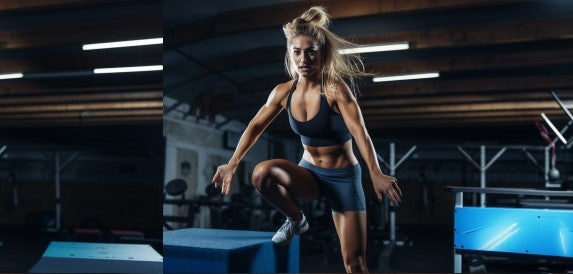 girl doing box jumps