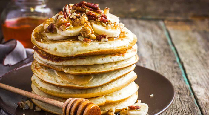Buckwheat-Flax Pancakes with Walnut