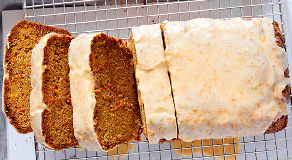 Carrot Loaf Cake with Yogurt Glaze