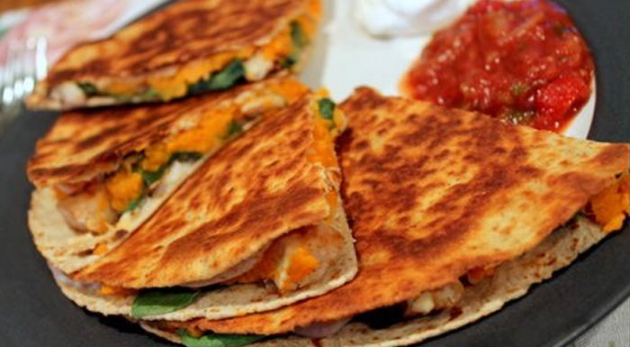 Sweet Potato and Spinach Quesadillas