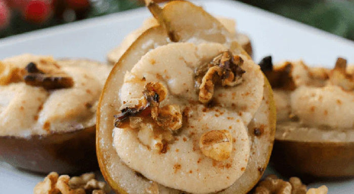 Warm Pear with Cinnamon Ricotta