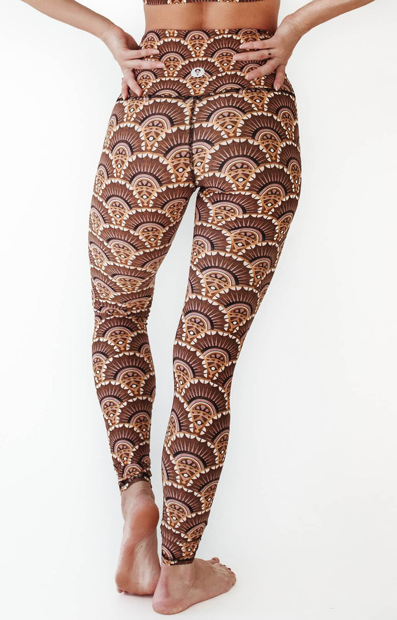 Art Deco Printed Yoga Leggings by Yoga Democracy