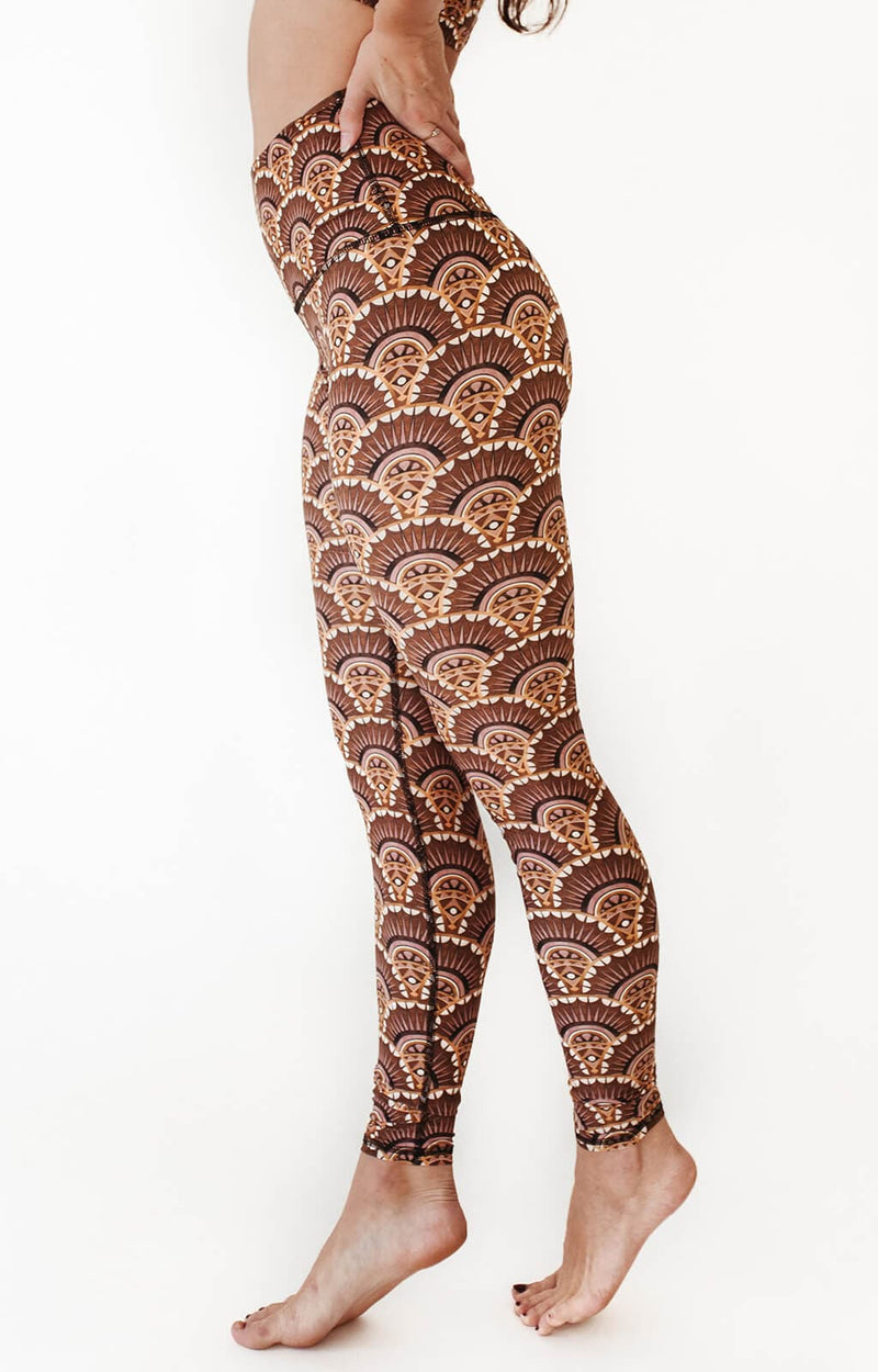 Art Deco Printed Yoga Leggings by Yoga Democracy