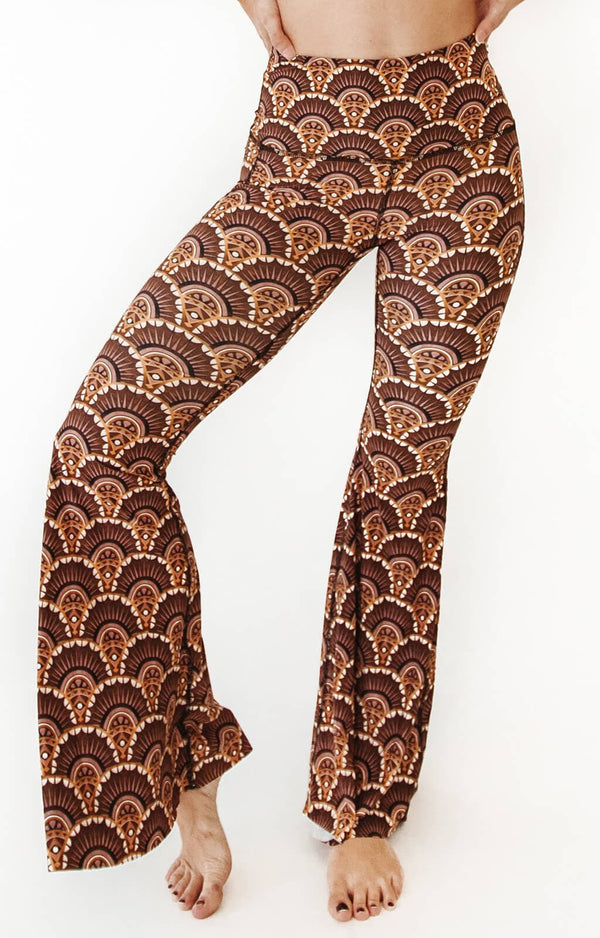 Art Deco Printed Bell Bottoms by Yoga Democracy