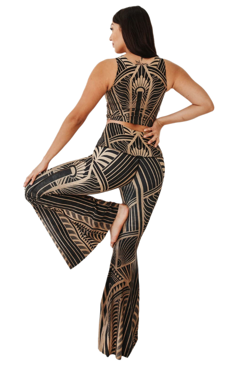 Elegant Empire Printed Bell Bottoms - Back Full View