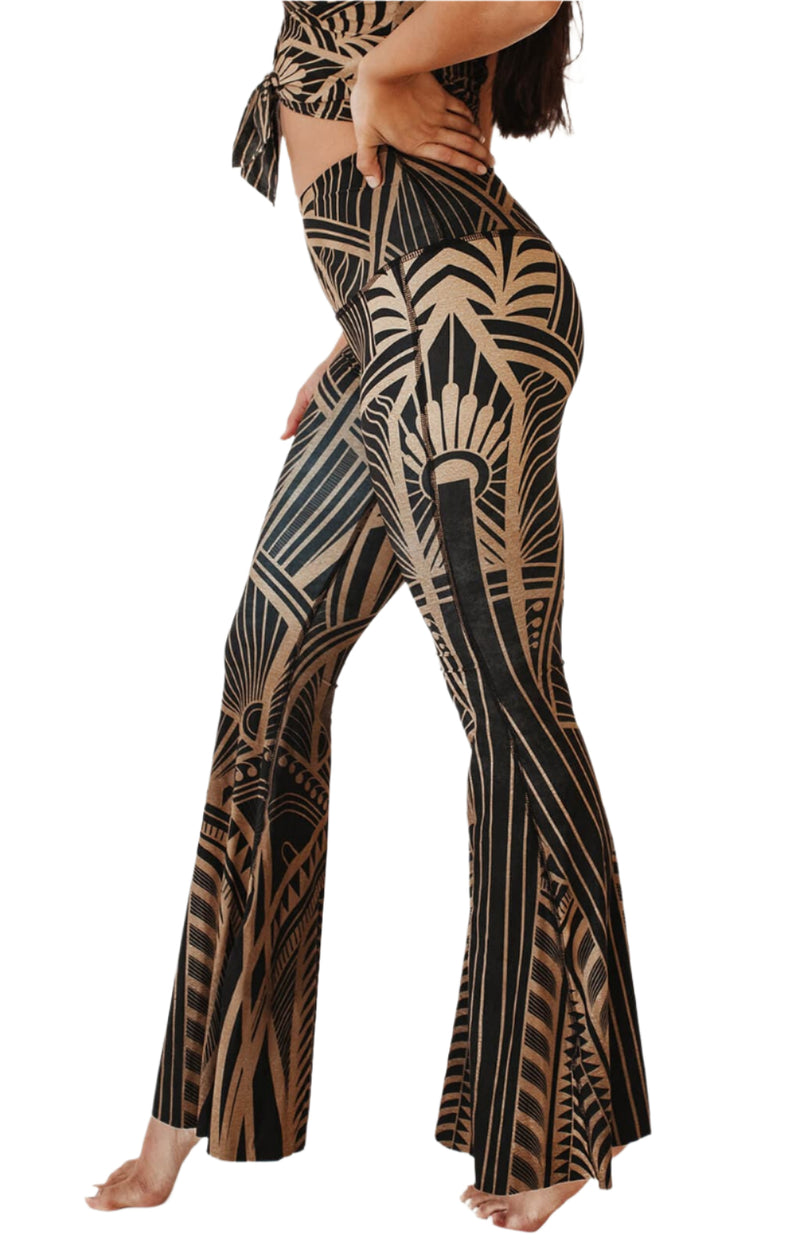 Elegant Empire Printed Bell Bottoms - Side View