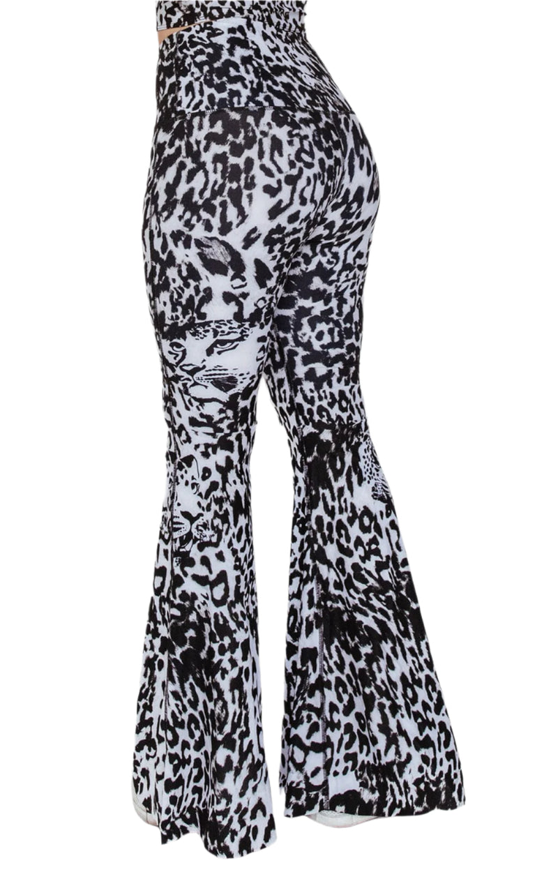 Ghost Leopard Printed Bell Bottoms by Yoga Democracy