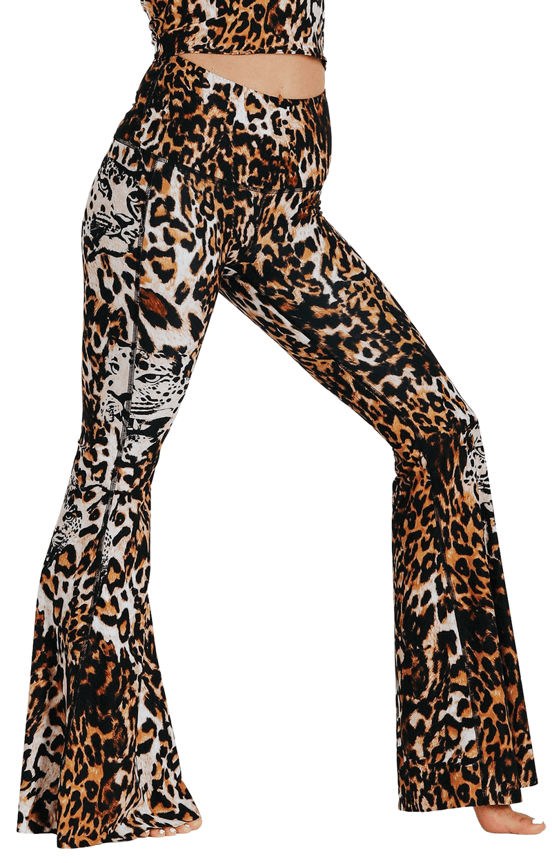 Wildcat Printed Bell Bottoms by Yoga Democracy