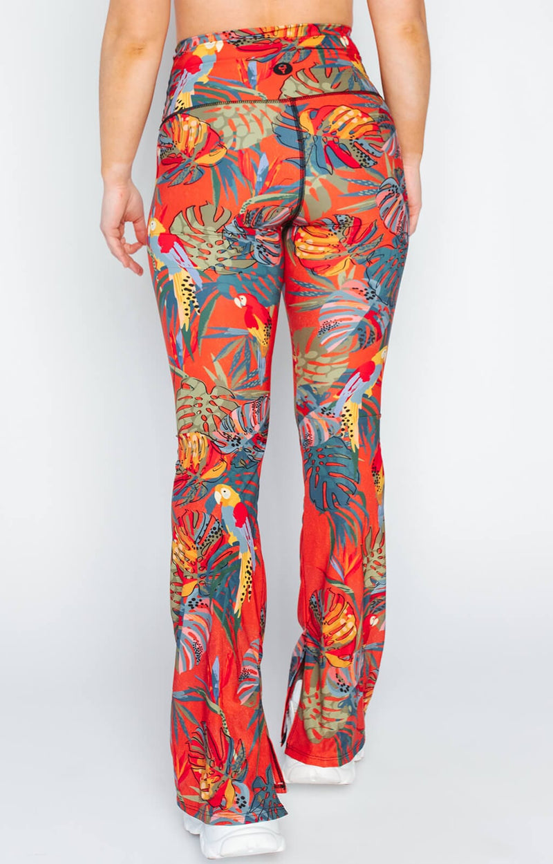 Split Flare Pant In Tropical Paradise by Yoga Democracy