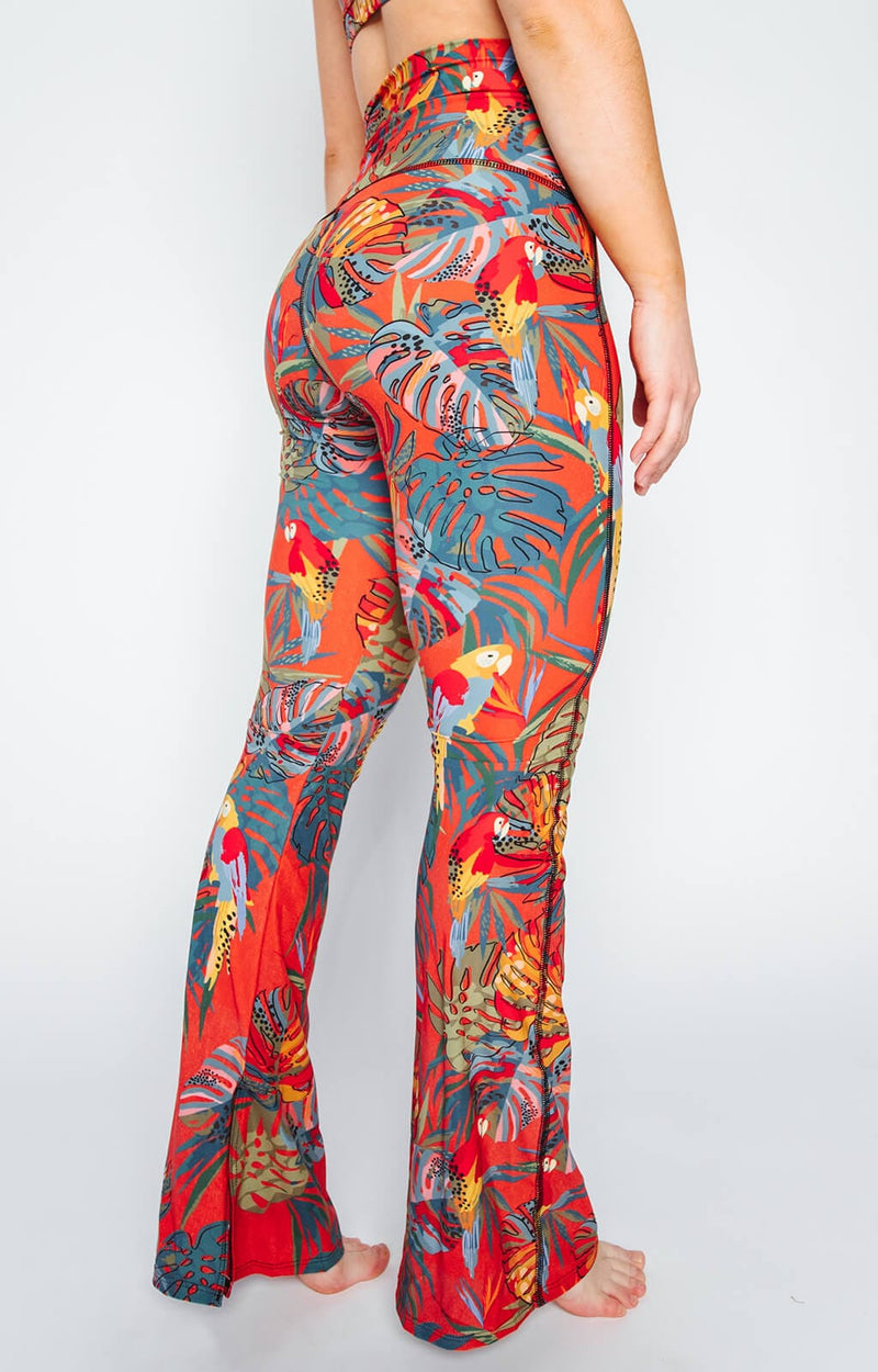 Split Flare Pant In Tropical Paradise by Yoga Democracy