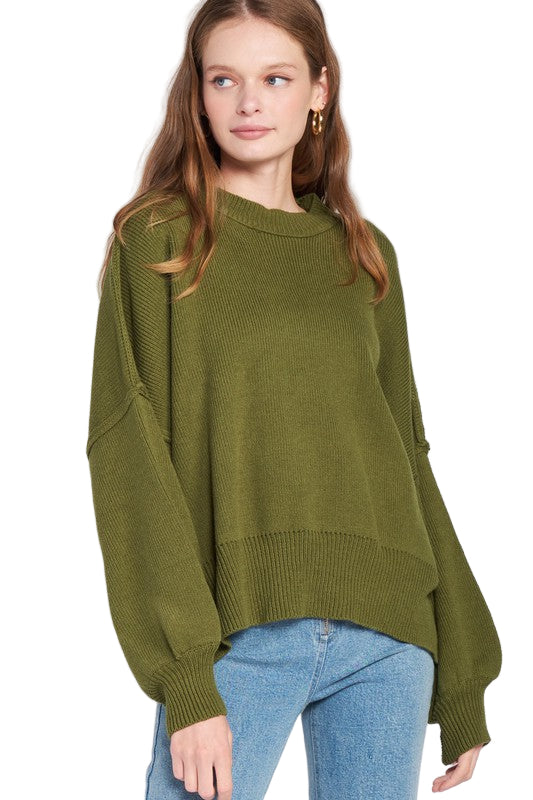 EMORY PARK OVER FITTED LONG SLEEVE SWEATER TOP - Side View