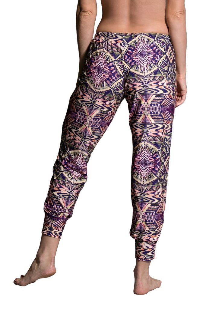 Onzie Hot Yoga Sweat Pant 227 - Tropical Rainforest - Back View