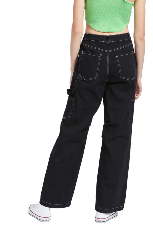 EMORY PARK HIGH RISE FIT CARGO PANTS - Black - Back View