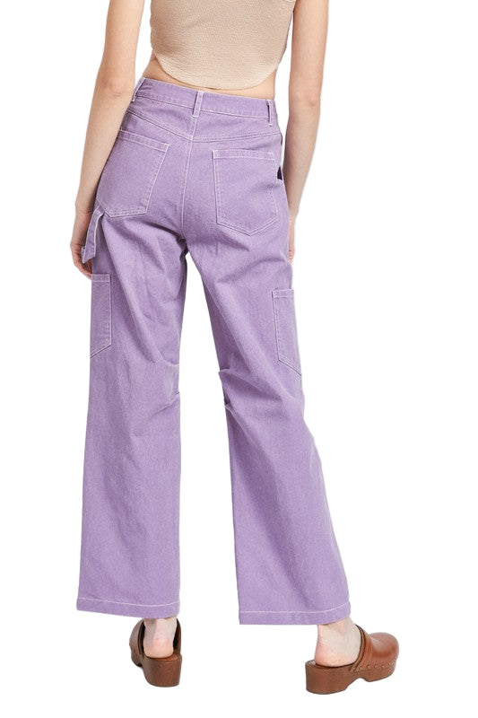 EMORY PARK HIGH RISE FIT CARGO PANTS - Purple - Back View