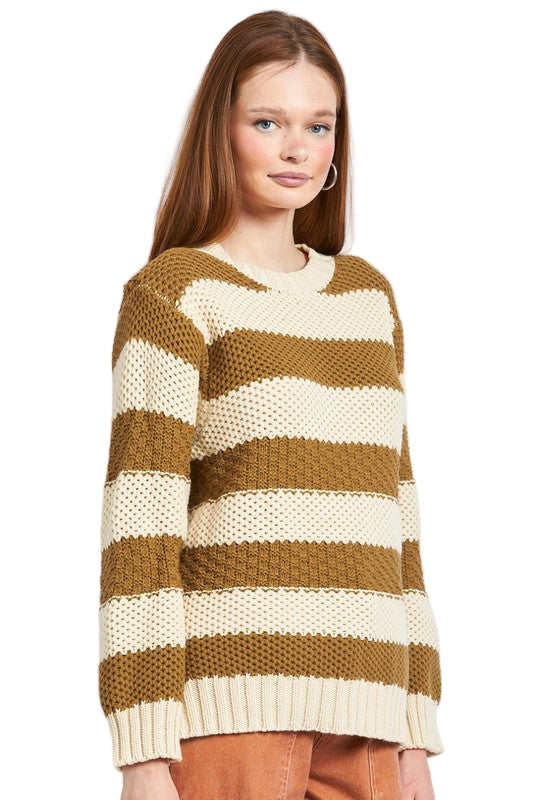 EMORY PARK OVERSIZED SWEATER TOP - Natural Combo - Side View