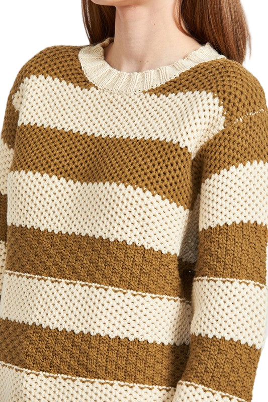EMORY PARK OVERSIZED SWEATER TOP - Natural Combo - Rear View