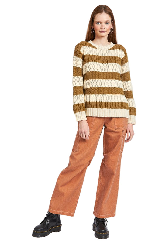 EMORY PARK OVERSIZED SWEATER TOP - Natural Combo - Front Full View