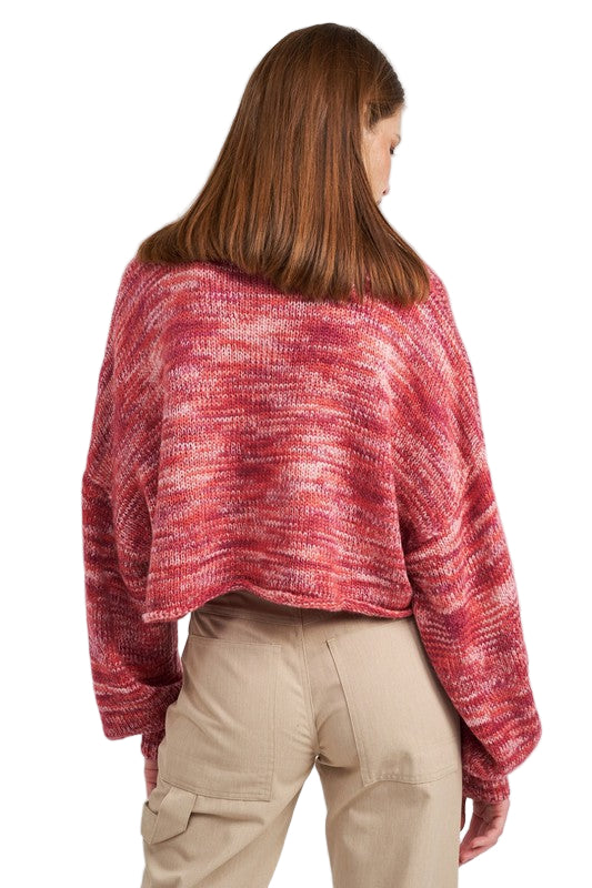 EMORY PARK LONG SLEEVE COLLARED SWEATER - Berry - Back View