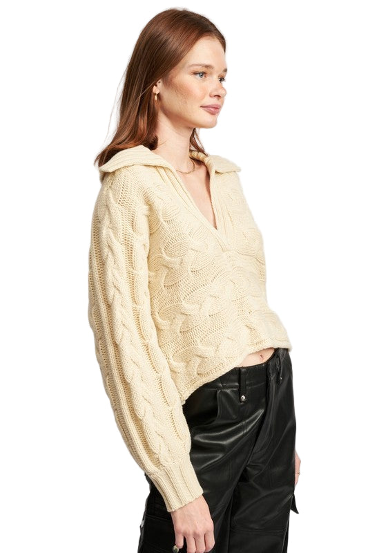 EMORY PARK LONG SLEEVE COLLARED SWEATER - Side View