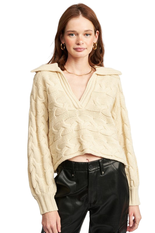 EMORY PARK LONG SLEEVE COLLARED SWEATER - Front View