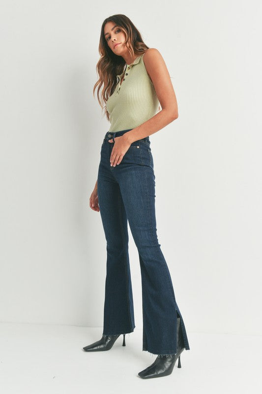 Just Jeans USA HIGH RISE OUTER SLIT FLARE JEANS