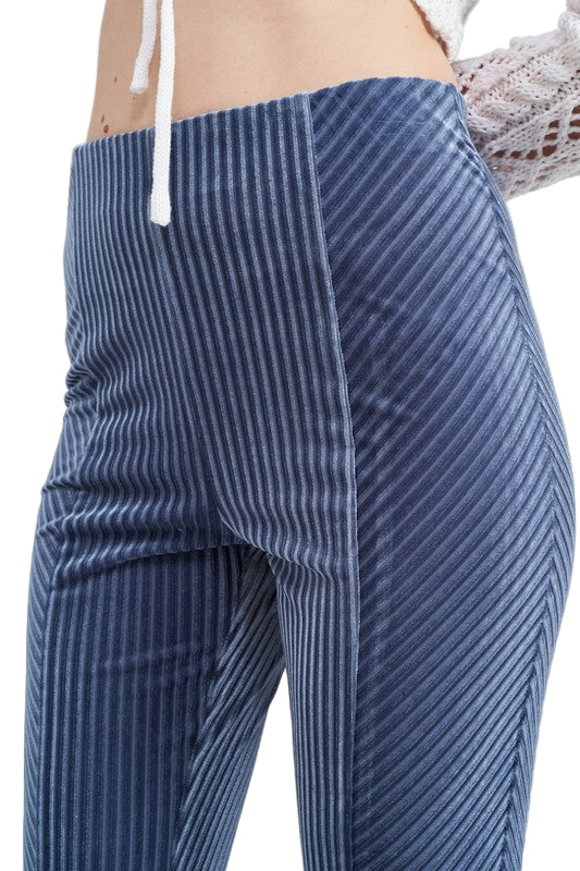 EMORY PARK HIGH RISE FLARED PANTS - Blue - Rear View