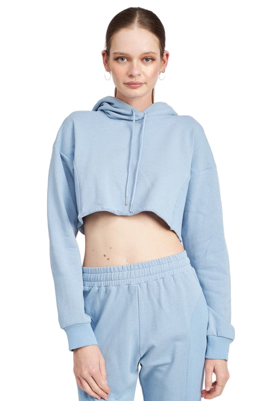 EMORY PARK CROPPED HOODIE WITH DRAWSTRINGS - Front View
