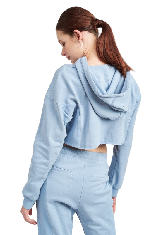 EMORY PARK CROPPED HOODIE WITH DRAWSTRINGS - Back View