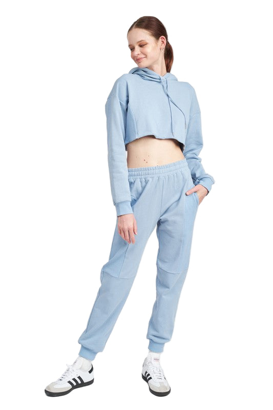 EMORY PARK CROPPED HOODIE WITH DRAWSTRINGS - Front View