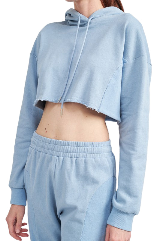 EMORY PARK CROPPED HOODIE WITH DRAWSTRINGS - Side View