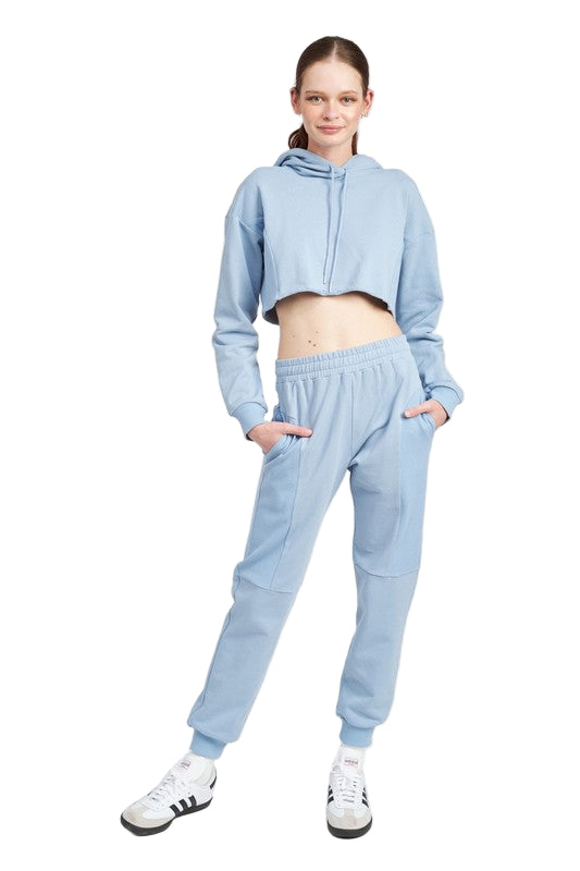 EMORY PARK RIB CONTRAST JOGGER PANTS - Front Full View