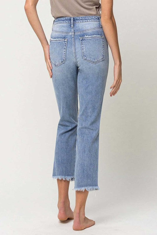 Super High Rise Distressed Relaxed Straight Jeans Flying Monkey
