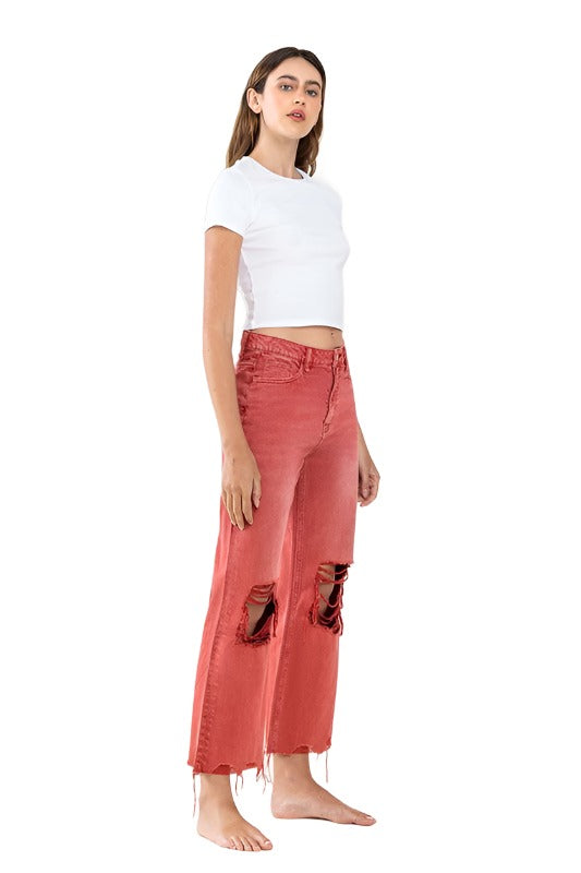 90s Vintage Crop Flare Jeans By Flying Monkey