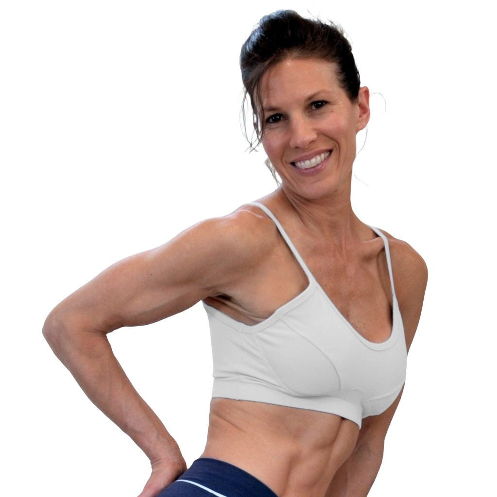 One Step Ahead Brushed Supplex Padded Bra - White - Side View