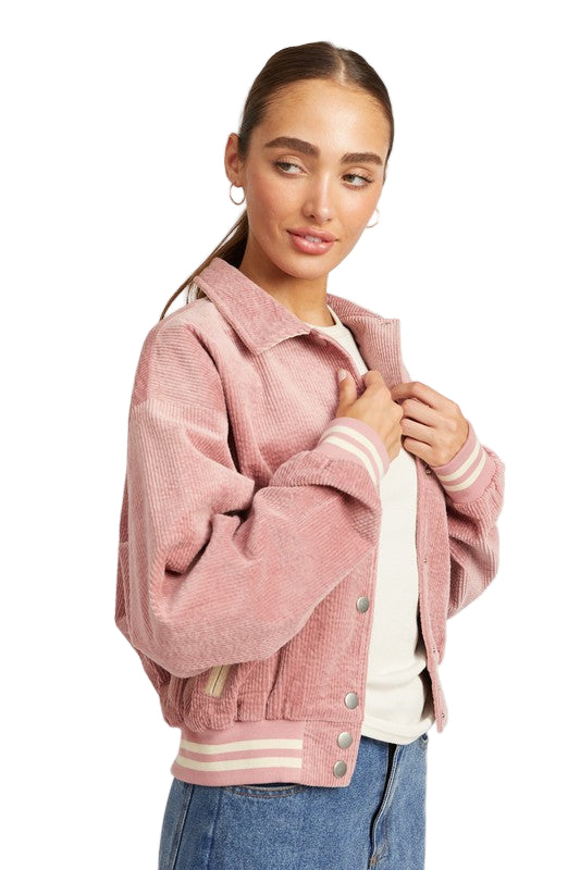 EMORY PARK BOMBER JACKET WITH COLLAR - Rose - Side View