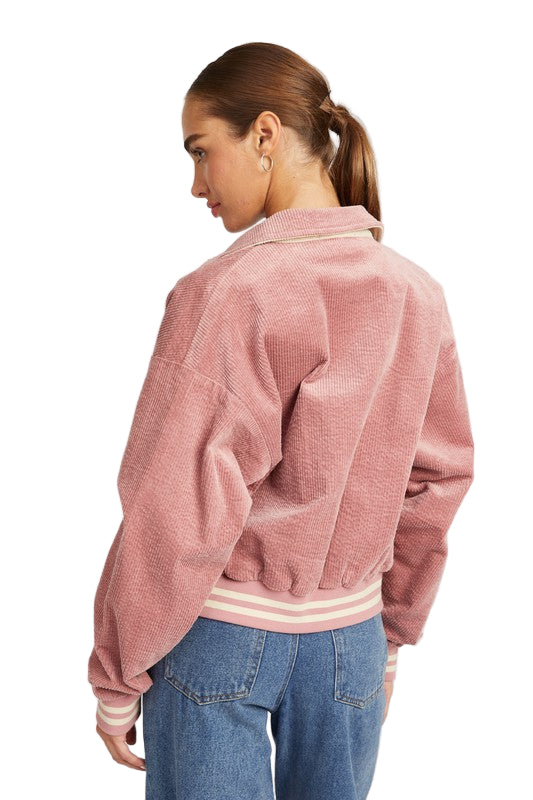 EMORY PARK BOMBER JACKET WITH COLLAR - Rose - Back View
