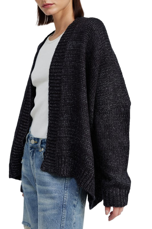 EMORY PARK OVERSIZED CARDIGAN - Charcoal - Side View